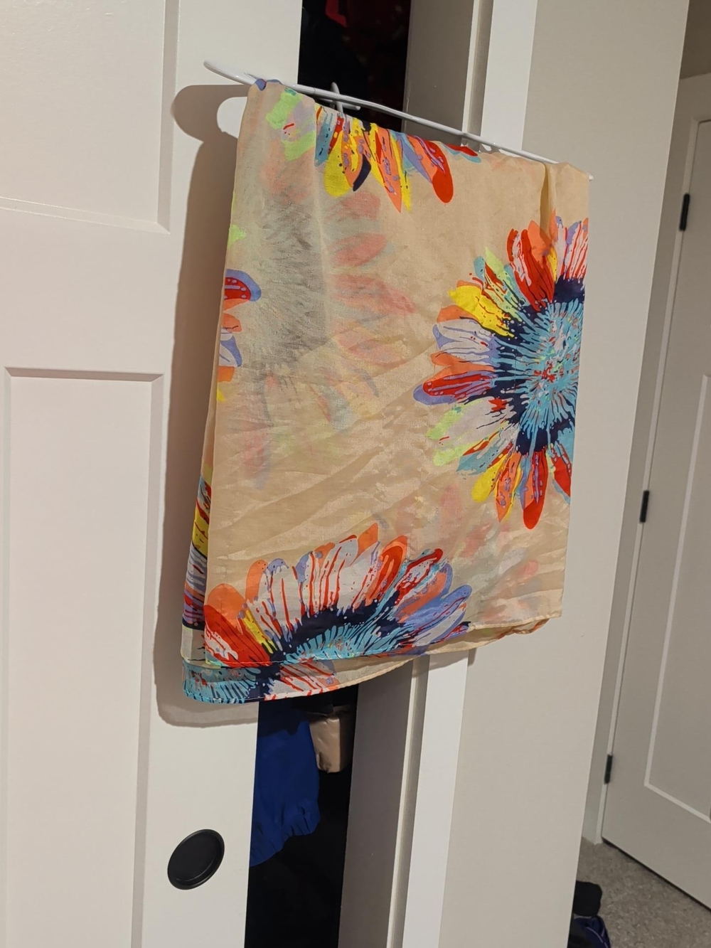 Colorful Floral Lightweight Scarf Wrap 72” x 30” Sarong
